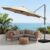 OLILAWN 10FT Cantilever Offset Outdoor Umbrella with Base Included