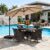 OLILAWN 10ft Large Cantilever Offset Umbrellas for Patio with Base Included
