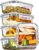 Vtopmart 5Pack 22oz Glass Storage Containers with Lids, Grey